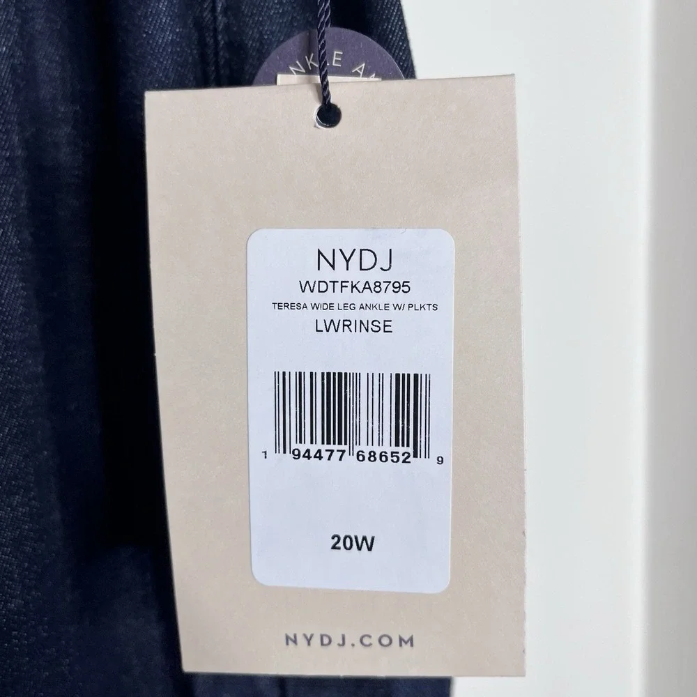 NYDJ Teresa Wide Leg Ankle Jeans Womens Size 20W Dark Rinse Mid Rise Stretch - Picture 3 of 7